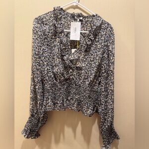 Floral Ruffle Women's SET- Black and White